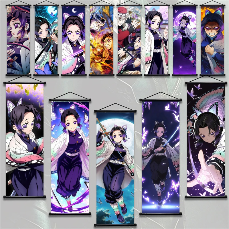 Home Textile - Shinobu Kocho Demon Slayer Kunststoff-Wandbehang, Anime-Wandkunst