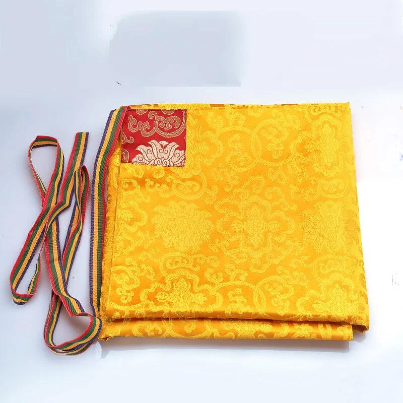 Home Textile - Tibetisches Gelbes Mandala-Stoff-Brokat-Jacquard-Schürze Altartuch für Mandala-Teller,