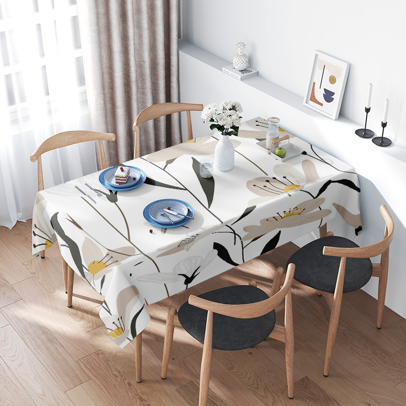 Home Textiles Premium - Moderne Esstischdecke mit geometrischem Blumenmuster, elegantes