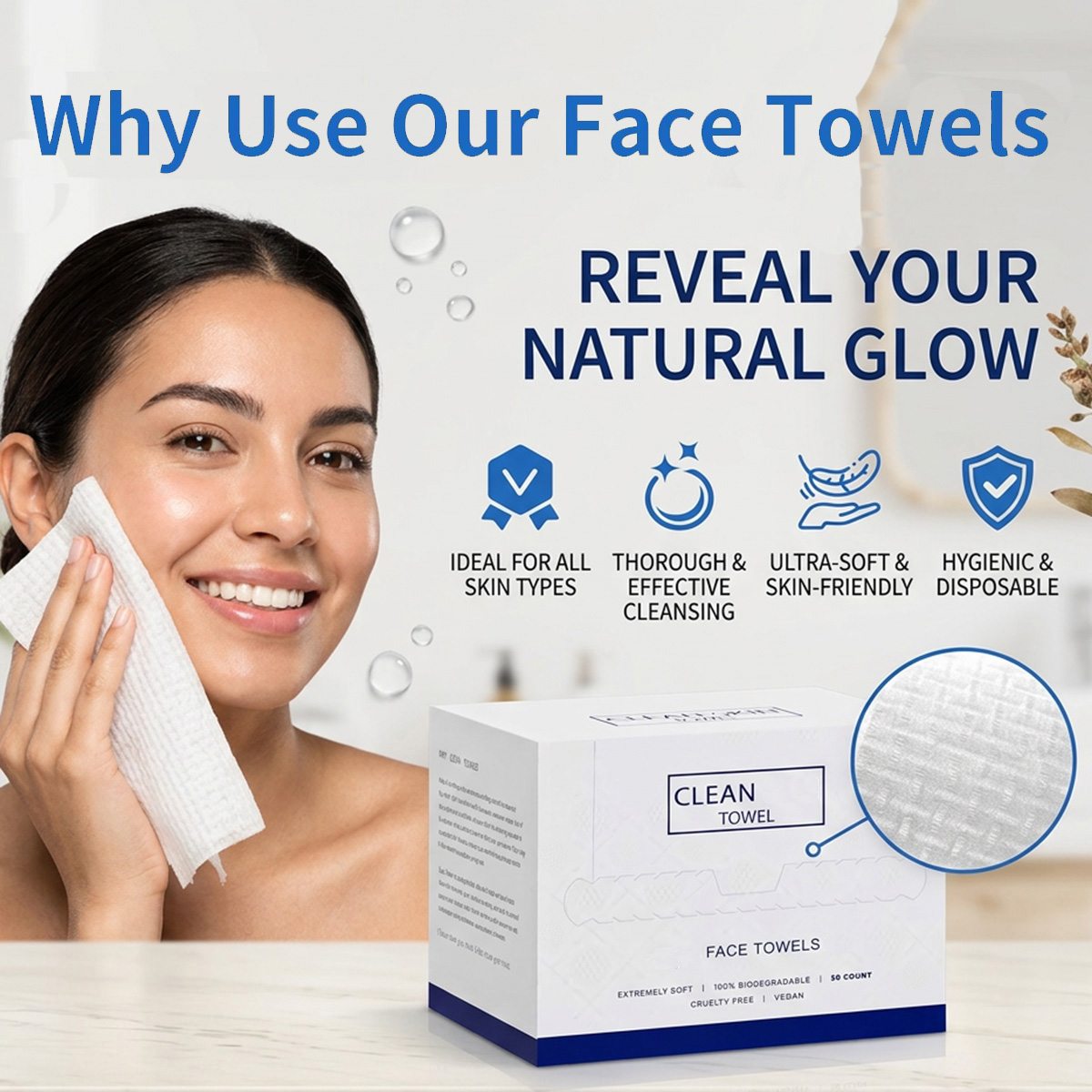 50 Stück/Box Einweg-Gesichtstü – Home Textiles Face Towel Bewertung und Preis