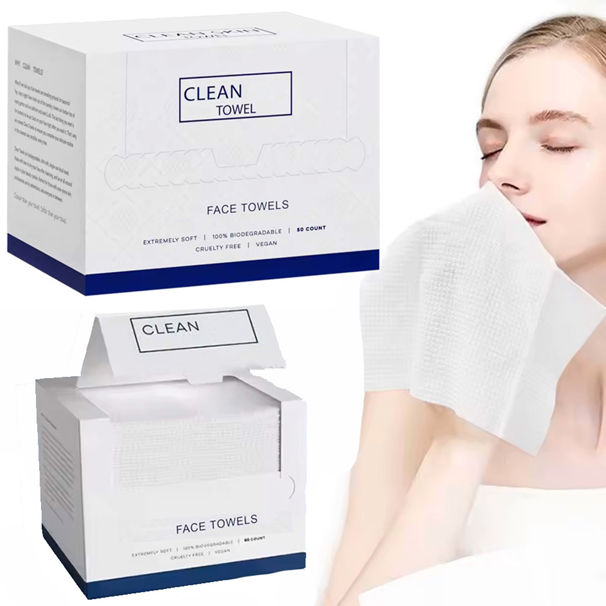 50 Stück/Box Einweg-Gesichtstü – Home Textiles Face Towel Bewertung und Preis